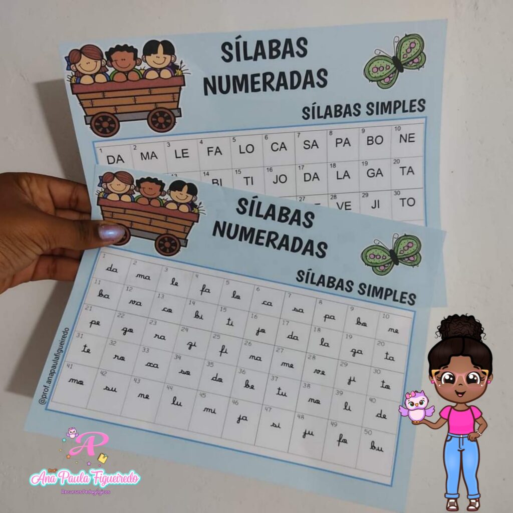 Kit Sílabas Simples Numeradas Profª Ana Paula Figueiredo