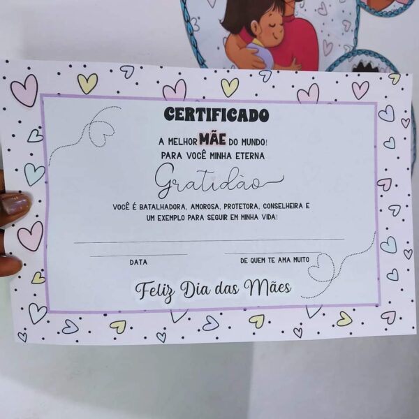 Certificado dia das mães